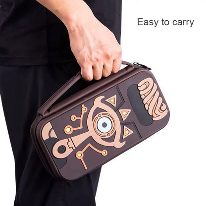 FLIPSTYLEZLLC brown NS Switch 2 storage bag hard carrying case with orange eye monster graphic on Tampa Home & Garden Store