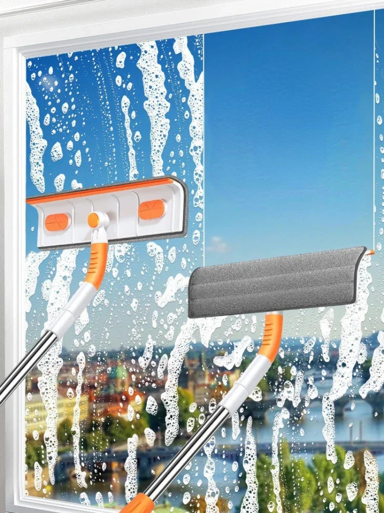 UpTrend Deals telescopic window cleaner with microfiber pad and squeegee orange accents on Tampa Home & Garden Store