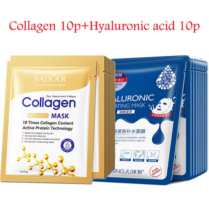 Silcy Skin collagen & hyaluronic acid sheet masks, 20pcs, gold & blue packaging on Tampa Home & Garden Store