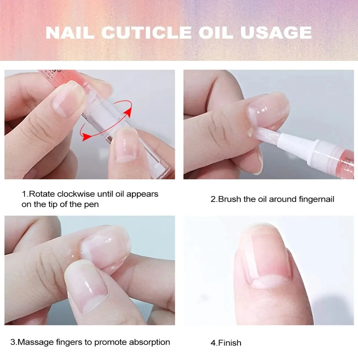 Silcy Skin cuticle oil pen set for nails, 30pcs; rotate to dispense, brush oil around nails, massage fingers on nails on Tampa Home & Garden Store