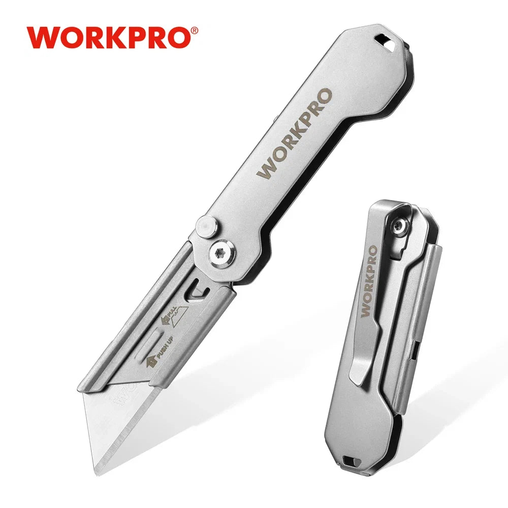 Workpro Stainless Folding Pocket Utility Knife