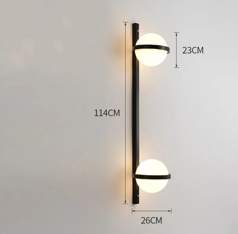 DecorBites LED Art Deco Plant Wall Lights, black metal frame with white globe lamps on Tampa Home & Garden Store