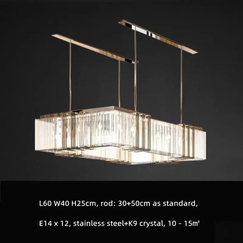 DecorBites Luxe E14 LED Crystal Pendant Chandelier, frame with K9 crystals, dining lighting on Tampa Home & Garden Store