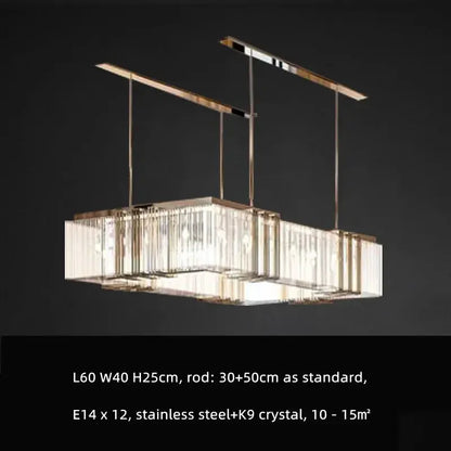 DecorBites Luxe E14 LED Crystal Pendant Chandelier, frame with K9 crystals, dining lighting on Tampa Home & Garden Store