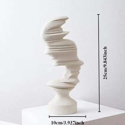 Perfecsy 25cm abstract human face sculpture, white modern decor statue for home or office on Tampa Home & Garden Store