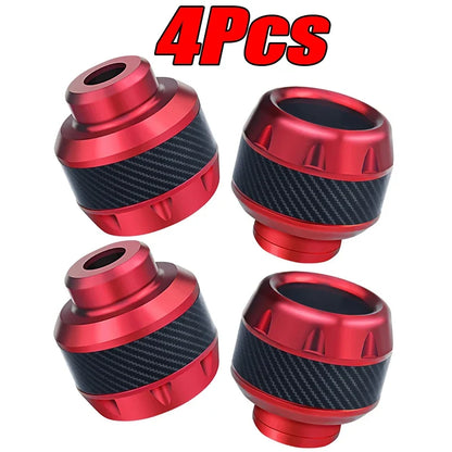 4PCS red anodized motorcycle front fork slider cups with carbon fiber band on Tampa Home & Garden Store