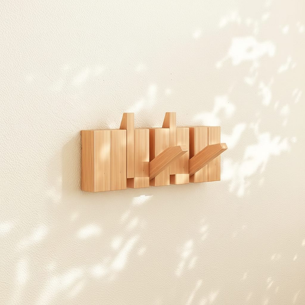 Wooden Piano Coat Rack Wall Mounted Solid Wood Hooks 4 6 8 Hook Organizer