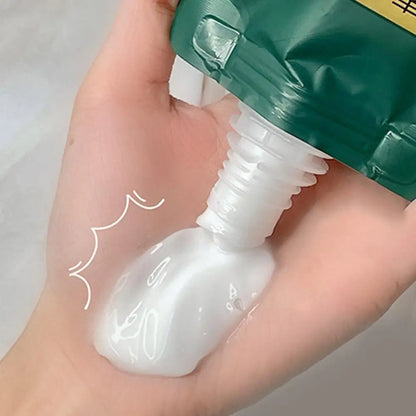 Polypeptide Keratin Deep Conditioner hair mask by Silcy Skin white cream from green tube on palm on Tampa Home & Garden Store