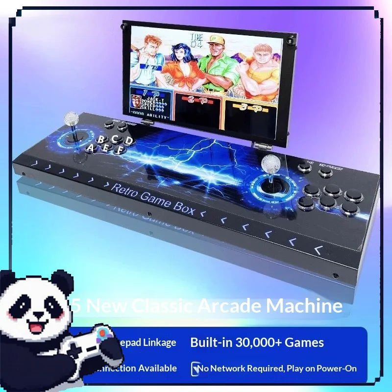 Dual-joystick arcade console with TV monitor and blue lightning panel FLIPSTYLEZLLC on Tampa Home & Garden Store