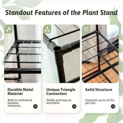 Waterproof Metal Plant Stand and Rack For Patio