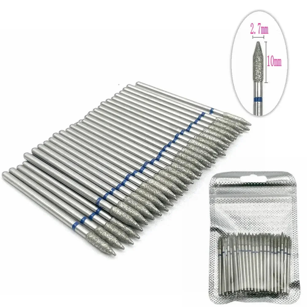50pc Silcy Skin diamond nail drill bit set; silver diamond-coated milling cutters on Tampa Home & Garden Store
