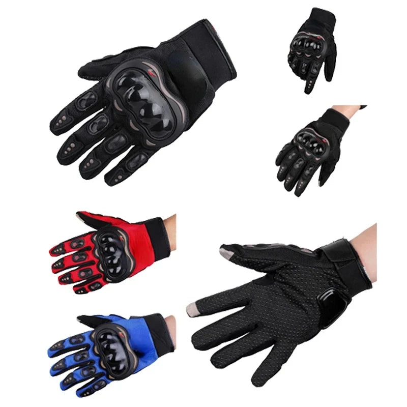 Outdoor Sports Breathable Touch Screen Gloves by BikerZoneZ knuckle protection black red on Tampa Home & Garden Store