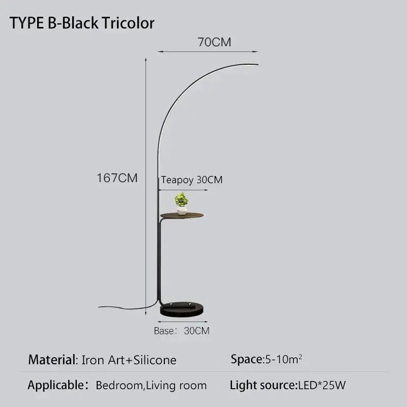 DecorBites LED Art Floor Lamp C Shape and Modern