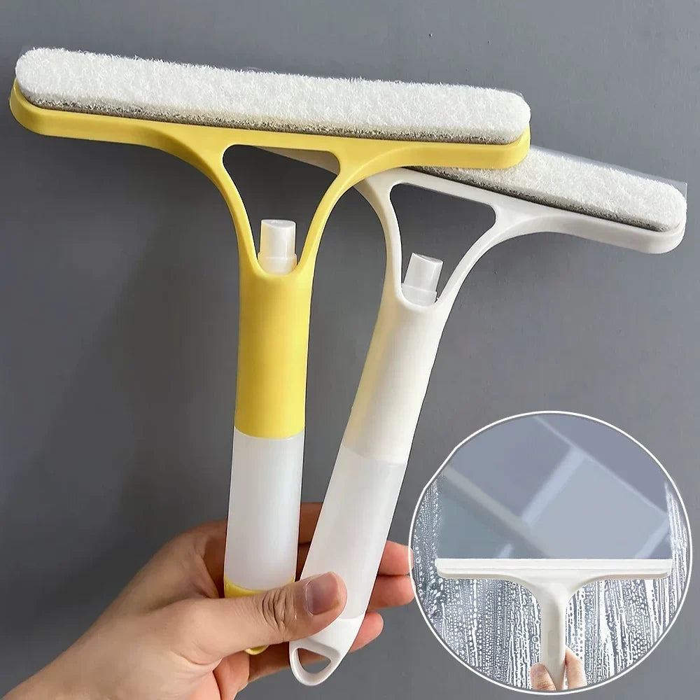 3-in-1 window squeegee with spray bottle and microfiber scrubber, yellow and white UpTrend Deals on Tampa Home & Garden Store