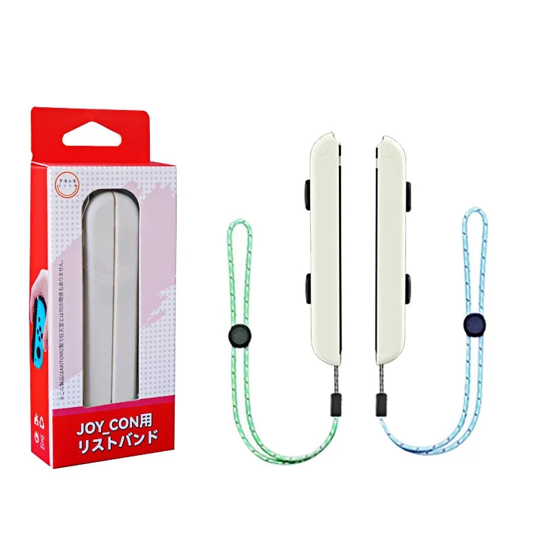 Switch Joy-Con wrist strap set with two adjustable fabric bands green and blue on Tampa Home & Garden Store