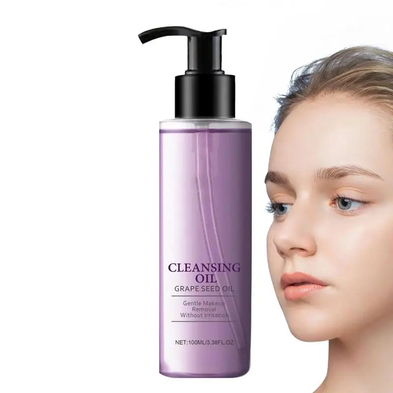 Facial cleansing oil Silcy Skin bottle with lavender pump and grape seed oil makeup remover on Tampa Home & Garden Store
