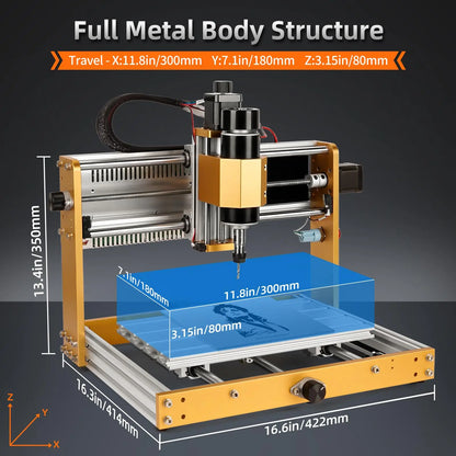 3018Pro Max CNC Router orange all-aluminum frame 500W spindle by UpTrend Deals on Tampa Home & Garden Store