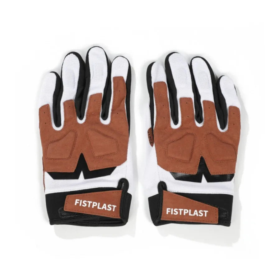 Motorcycle gloves four-color anti-collision white/black fabric and brown suede palms FISTPLAST on Tampa Home & Garden Store