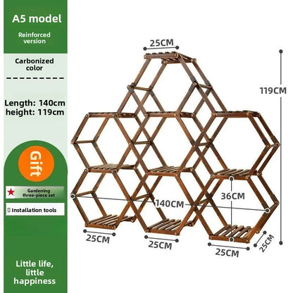 Solid Wood Plant Stand for Garden and Patio