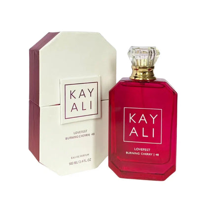 Kayali 100ml EDP perfume bottle with crystal cap and white boxed set, vibrant pink glass on Tampa Home & Garden Store