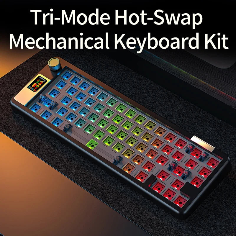 Hot-swappable mechanical keyboard kit with RGB backlit switches in gasket frame on Tampa Home & Garden Store