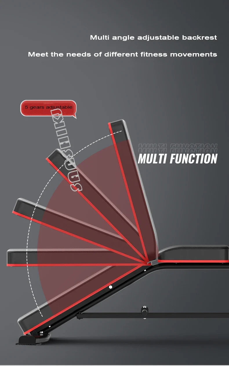 Multi-Function weightlifting bench with 5-gear backrest, black/red, UpTrend Deals on Tampa Home & Garden Store