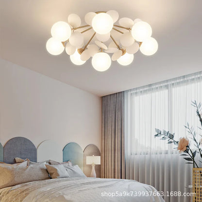 DecorBites Kids LED ceiling chandelier with brass iron frame and glass globes on Tampa Home & Garden Store