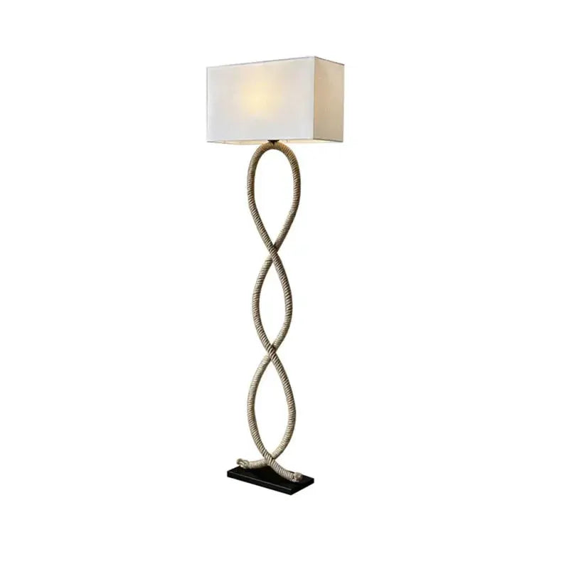 DecorBites Hemp Rope Fabric Shade LED Floor Lamp