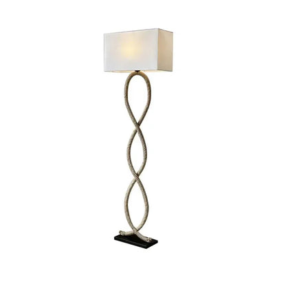 DecorBites Hemp Rope Fabric Shade LED Floor Lamp