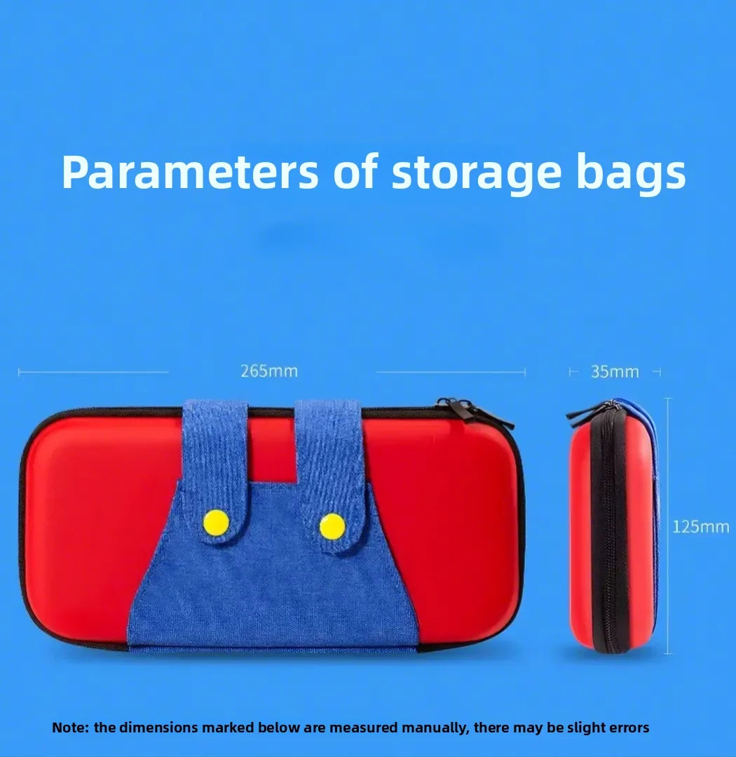 FLIPSTYLEZLLC Switch portable storage bag set: red hard-shell case with blue denim-style strap handles and yellow snaps, plus a matching red zipper case on Tampa Home & Garden Store