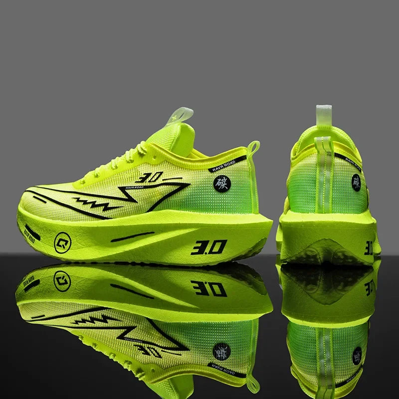 Running sneakers EstaliosFit neon lime Cushioned Carbon Board athletic shoes pair on Tampa Home & Garden Store