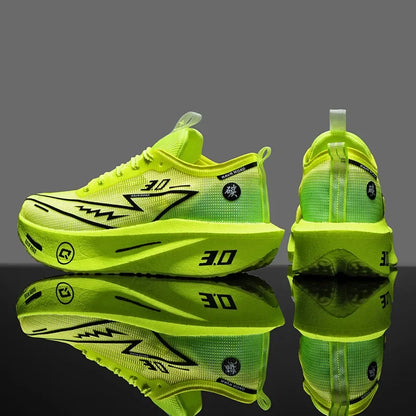 Running sneakers EstaliosFit neon lime Cushioned Carbon Board athletic shoes pair on Tampa Home & Garden Store