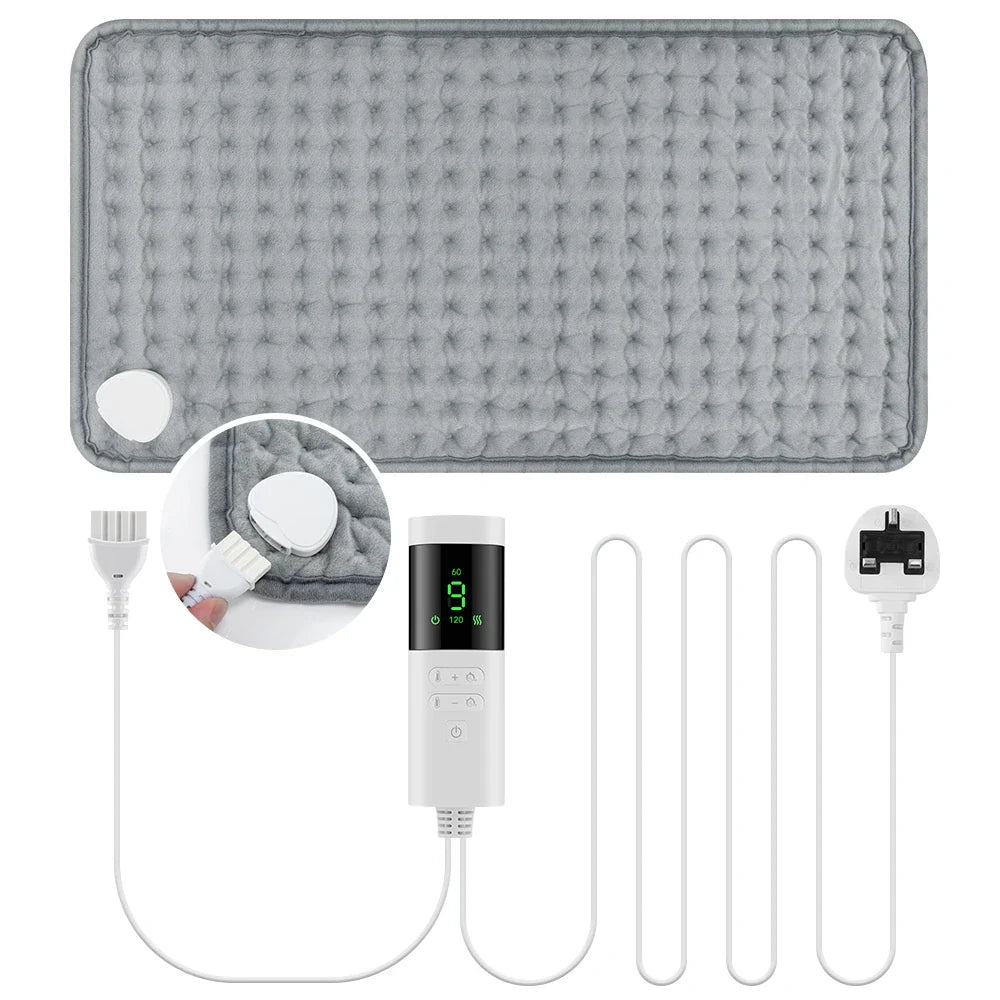 Silcy Skin 30x60cm electric heating pad with grey cover, control, 9 temp levels, 4 timer on Tampa Home & Garden Store