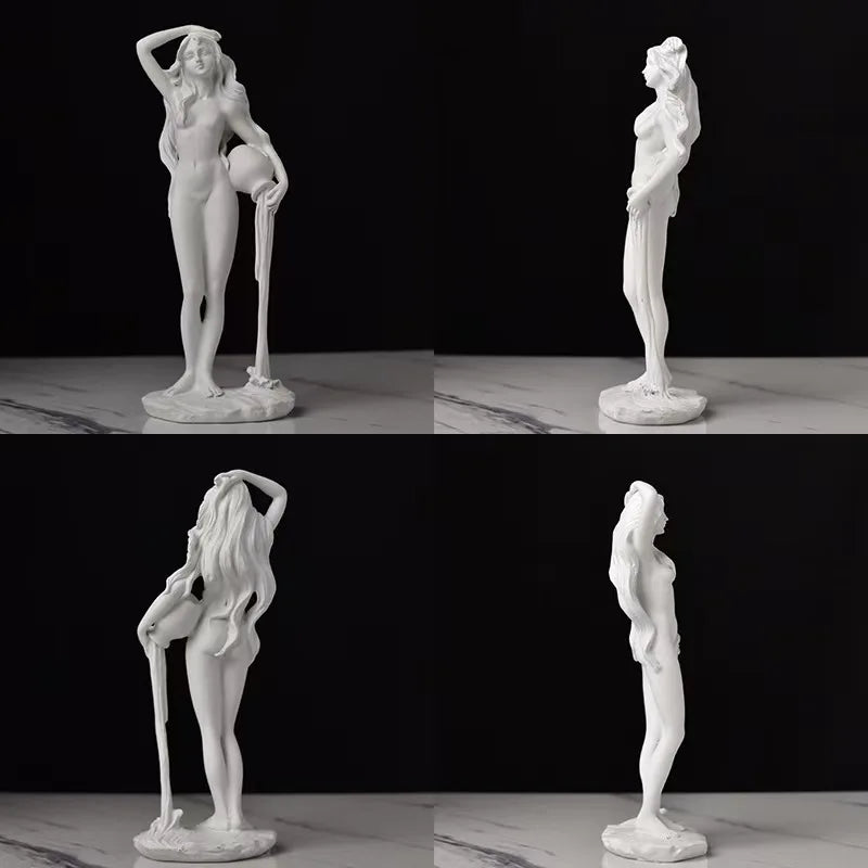 Birth of Venus resin statue by Perfecsy, white Botticelli-inspired Greek goddess desk decor on Tampa Home & Garden Store