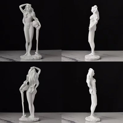 Birth of Venus resin statue by Perfecsy, white Botticelli-inspired Greek goddess desk decor on Tampa Home & Garden Store