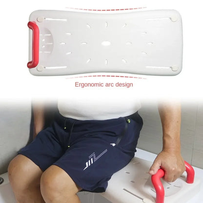 Adjustable bathtub shower board with red handles, white non-slip bath seat, UpTrend Deals on Tampa Home & Garden Store