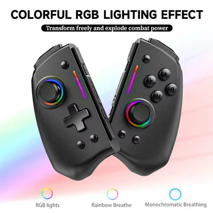 LinYuvo Wireless Gamepads Meteor Light for Switch/OLED controllers with gyro axis rainbow RGB on Tampa Home & Garden Store