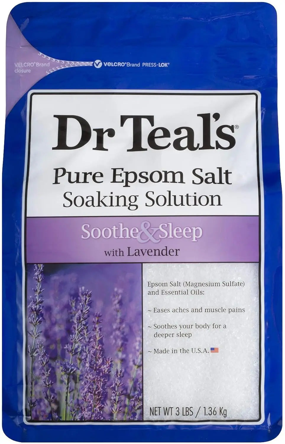Dr Teal's Epsom Salt Soaking Solution Lavender, blue 2-pack (3 lb each, 6 lb total) soothes sore muscles on Tampa Home & Garden Store