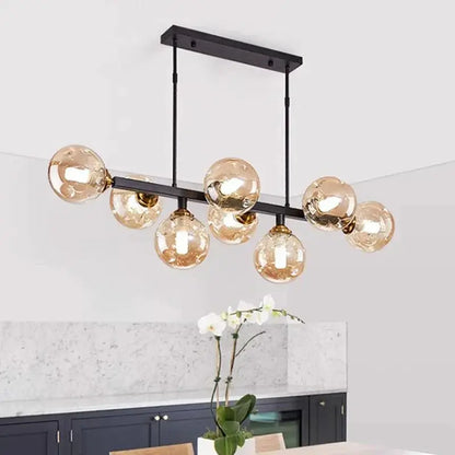 DecorBites LED pendant chandelier with amber glass globes, modern indoor lighting on Tampa Home & Garden Store
