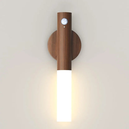 WoodAura | Rechargeable Motion Sensor Wall Sconce with Magnetic Decor