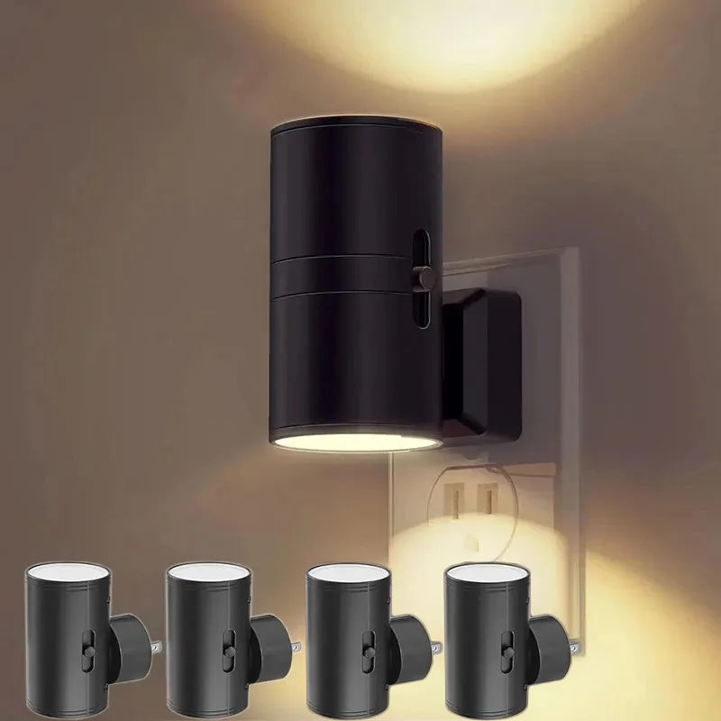 Plug In Dimmable LED Night Light Auto Sensor Bedside Bathroom Hallway Lamp