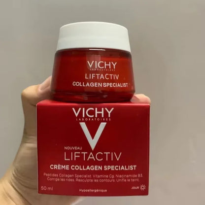 Vichy Liftactiv Collagen Specialist red jar 50 ml on red box with white lid on Tampa Home & Garden Store