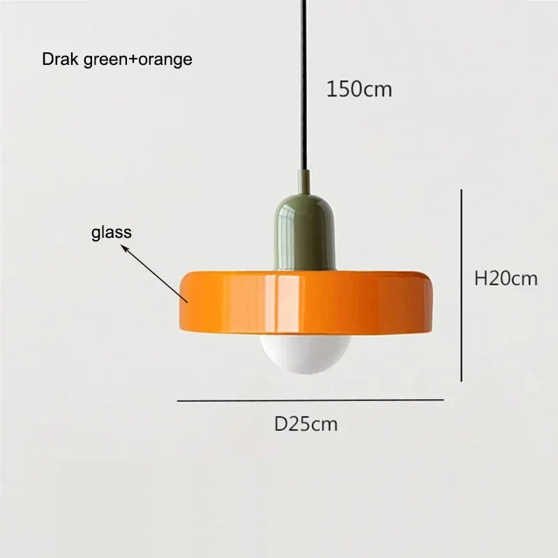 Nordic Bauhaus Glass Chandelier – Retro Dining Room Pendant Light for Living Room