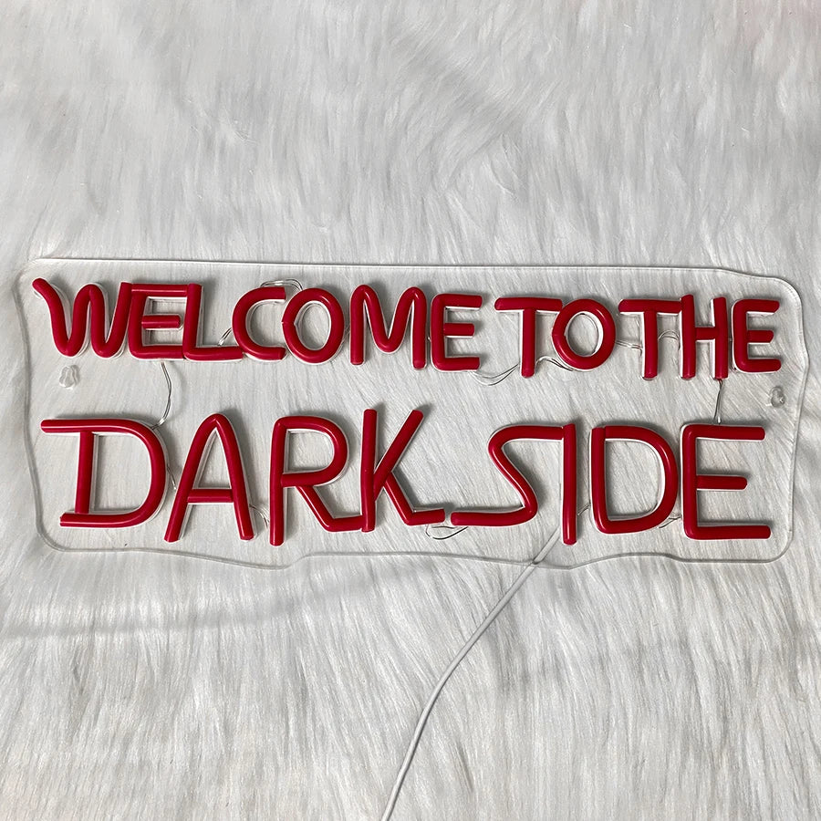 Welcome To The Dark Side neon sign USB powered red lettering decor by Perfecsy on Tampa Home & Garden Store