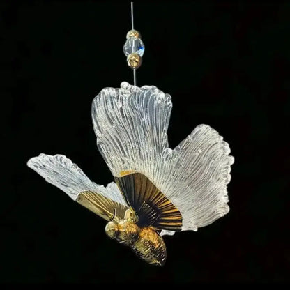DecorBites Luxe Bedside Lamp Butterfly Pendant with crystal wings and gold accents on Tampa Home & Garden Store