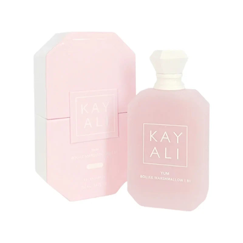KAYALI pink EDP bottle with matching pink box featuring a square logo on front on Tampa Home & Garden Store