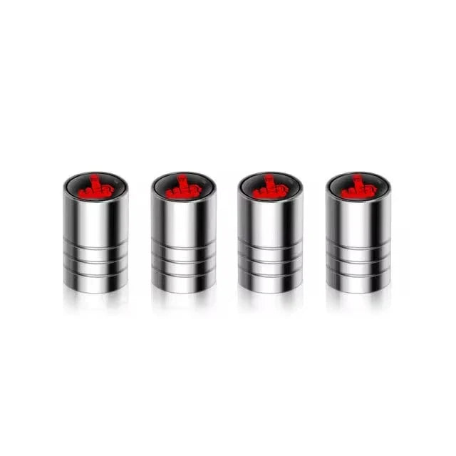 Aluminium valve stem caps 4pcs chrome finish by BikerZoneZ valvecaps on Tampa Home & Garden Store