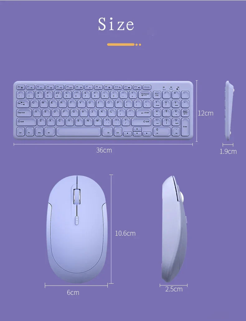 Purple wireless keyboard and mouse set by FLIPSTYLEZLLC, ultra-thin ergonomic PC gamer kit on Tampa Home & Garden Store