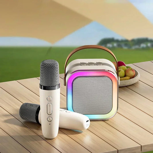 Bluetooth Karaoke Machine for Kids & Family with Wireless Mics LED Lights - Tampa Home & Garden Store