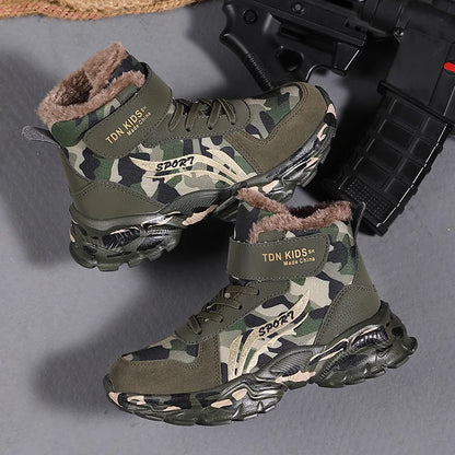 Kids winter snow boots camouflage with plush lining and rugged anti-slip sole by UpTrend Deals on Tampa Home & Garden Store
